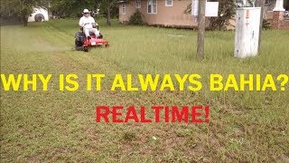 Cutting Overgrown Bahia Grass  RealTime with Raw Audio [upl. by Haidabej]