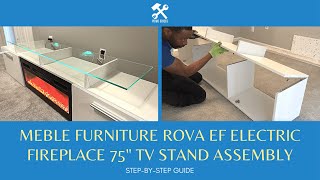 Meble Furniture ROVA Fireplace TV Stand Assembly Aiyah TV Stand for TVs up to 70quot with Fireplace [upl. by Hasen]