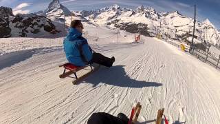 Sledging in Gornergrat Zermatt Swiss Alps [upl. by Litton]