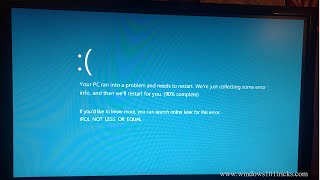 How to Fix Windows BSOD Error IRQLNOTLESSOREQUAL 0x0000000A [upl. by Nalyad]