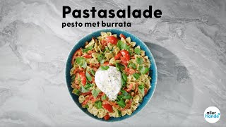 Pasta pesto salade met burrata maken  5 ingrediënten  Allerhande [upl. by Gnouc]