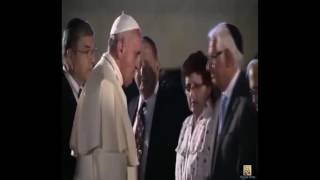 Pope Francis kissing the hands of Rothschild Rockefeller and Kissinger YouTube [upl. by Jari]