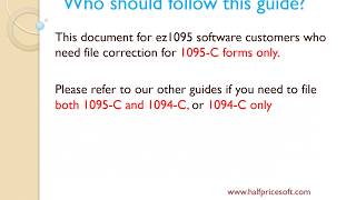 ez1095 ACA Software How to eFile Correction for Form 1095C Only [upl. by Eustashe756]