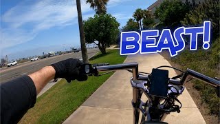 Riding A Custom Electric Chopper At The Beach [upl. by Annoet609]