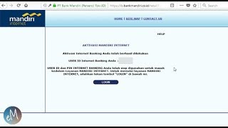 Cara Aktivasi Mandiri Internet Banking di Website Resmi Mandiri Online [upl. by Girard884]