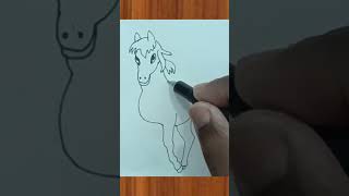 how to draw a horse drawing for beginners  horse drawing easy [upl. by Ocsicnarf317]