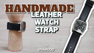 Handmaded Leather Watch Strap  Leather Craft [upl. by Nodyl]