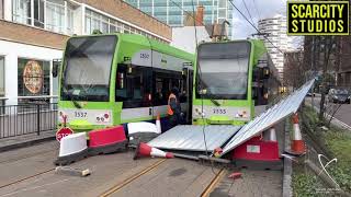 Croydon Boxpark cranes swing as Storm Eunice causes travel chaos [upl. by Bodi105]