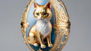 Beautiful Cat Fabergé Eggs  An AI Video [upl. by Leinahtan]