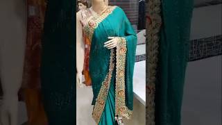 Silk fabric jerkin siroski work designer saree youtubeshorts youtubeshort viralshort viralreels [upl. by Montague]