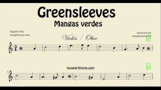 Greensleeves Partitura de Violín y Oboe Mangas Verdes [upl. by Pennie288]