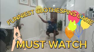 FUNNIEST CLOTHES PIN BUCKET AND BALLOON GAME HURRY AND WATCH 👀👀👀 [upl. by Oratnek]