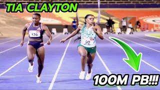 Tia CLAYTON  Sets a New 100m PB at  Velocity Fest 14 2024 WomensMens Finals velocityfest [upl. by Rebe]