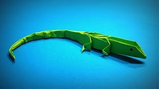 Origami Lizard  How to Make a Paper Lizard Origami Animals DIY  Easy Origami ART Paper Crafts [upl. by Dachy604]