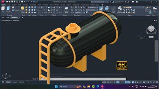 AutoCAD 2025 Membuat Tangki  4K 60fps [upl. by Alber69]