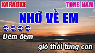 Nhớ Về Em Karaoke Tone Nam  Gm  Karaoke 9999  Beat Mới [upl. by Aimehs90]