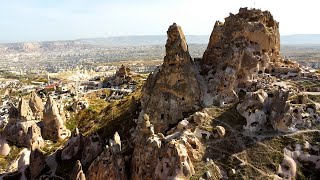 Göreme national park and cave churches of Cappadocia Turkey 4K Drone footage [upl. by Nikolaus]