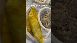 Breakfast in USA  Guess the Name of the food breakfast cheeseomelette oats juice food usa [upl. by Mayap]