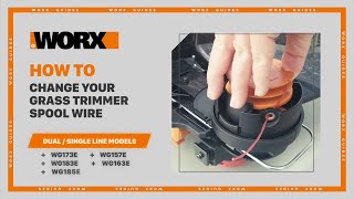 How To Replace Your Spool Line  Grass Trimmer  WORX UK [upl. by Lanford486]