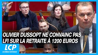 Olivier Dussopt ne convainc pas LFI sur la retraite à 1200 euros  14022023 [upl. by Hamid953]