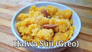 Mauritian Cuisine Halwa Suji Recipe  Halwa Greo Greau  Semolina Halwa Halva [upl. by Sleinad]