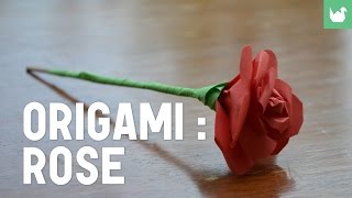 Origami  Rose en papier [upl. by Orelee368]