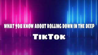 What you know about rolling down in the deep TikTok Lyrics [upl. by Ahtelahs932]