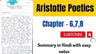 Aristotle Poetics  Aristotle Poetics Chapter 6 7 8  Aristotle Poetics Summary [upl. by Vidal]