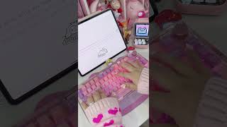 ceramic keycaps by cerakey 💖💜 using my kiiboom 81 v2 mechanical keyboard desksetup pinkaesthetic [upl. by Nicolella]