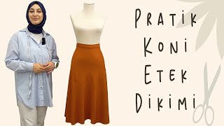 Pratik Koni Etek Dikimi  Skirt Sewing [upl. by Ttekcirc]