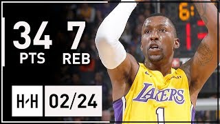 Kentavious CaldwellPope Full Highlights Lakers vs Kings 20180224  34 Points 7 Reb 8 Threes [upl. by Ahsahtan]