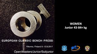 European Classic Bench Press Championships 2017  Women Junior 4384 kg [upl. by Esalb]