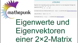 Eigenwerte und Eigenvektoren einer 2×2Matrix [upl. by Oletha]