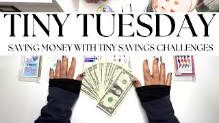 TINY TUESDAY  20 TINY SAVINGS CHALLENGES  LOW INCOME SAVINGS  savingschallenges savings [upl. by Jobina]