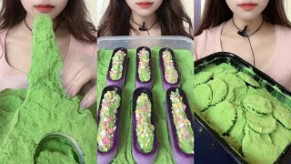 ASMR 얼음먹방 GREEN MATCHA POWDER ICE EATING SOUND 💚🍵 FOAM ICE THIN CRUNCH 녹차  Матча  抹茶  ماتشا [upl. by Longan680]