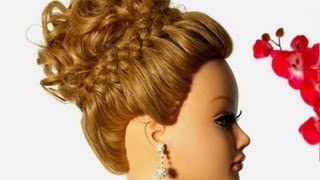 Wedding prom hairstyle for long hair Braided updo [upl. by Lacefield775]