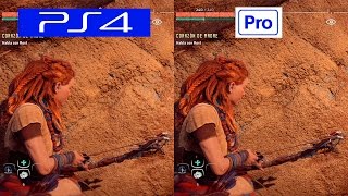 Horizon Zero Dawn  PS4 VS PS4 PRO  GRAPHICS COMPARISON  Comparativa [upl. by Ybroc]