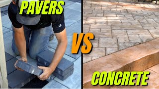 Stamped Concrete VS Pavers  Pros and Cons [upl. by Irmgard]