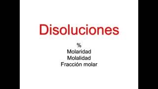 Problema de disoluciones Molaridad molalidad  fracción molar [upl. by Enelime]