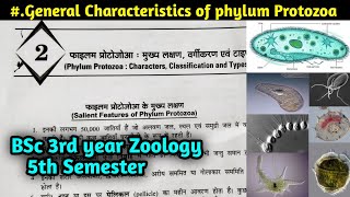 General characters of phylum Protozoa  BSc 3rd year Zoology 5th Semester first paper [upl. by Onez]