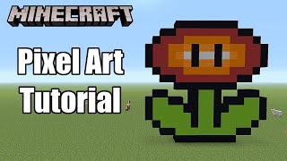 Minecraft Pixel Art Tutorial  Fire Flower [upl. by Erdnaet316]