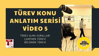 Türev Konu Anlatım Serisi Video 5 Çarpım ve Bölümün Türevi [upl. by Hamnet791]