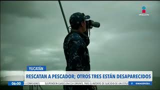 Rescatan a otro pescador que quedó varado en altamar durante el paso del huracán Milton [upl. by Ennasor764]