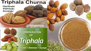 Triphala Churna Preparation method  HaritakiVibhitakiAmalai75gm [upl. by Ahsitel]