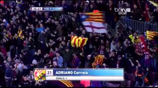 Adriano Goal vs Atletico Madrid [upl. by Ahsimak]