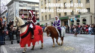 🐴 Carnaval Sion 2019  Horses  Chevaux  Pferde  RévoluSION [upl. by Elehcim886]