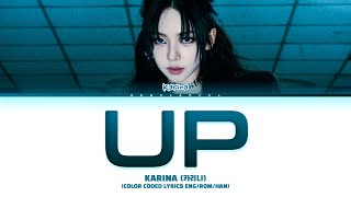 KARINA UP lyrics 카리나 UP 가사 Color coded lyrics EngRomHan [upl. by Akiret]