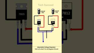 Adjustable Voltage Regulator 24v to 5v And 12v dc Diagram Circuit reels vlog viralshorts [upl. by Karr]