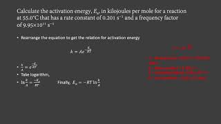 Activation Energy and Frequency factor  Arrhenius equation [upl. by Nymsaj713]