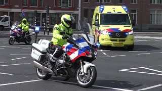 Verkeerspolitie motorrijders trainen verkeerstechnische begeleiding in het centrum van Rotterdam [upl. by Paulo]